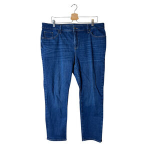 Chico's Plus 16R So Slimming Girlfriend Slim Ankle Dark Blue Jeans